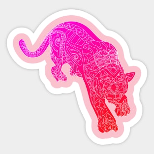 led bright cougar tiger cat ecopop Sticker